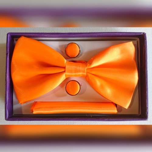 Orange Bowtie Cuffs and Hank Set