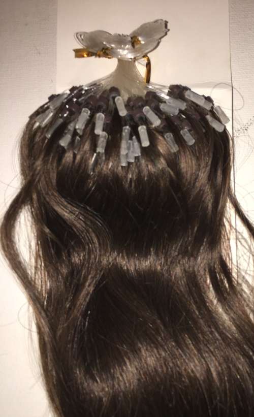 16" Microloop Human Hair Extensions Brown 100 Strands