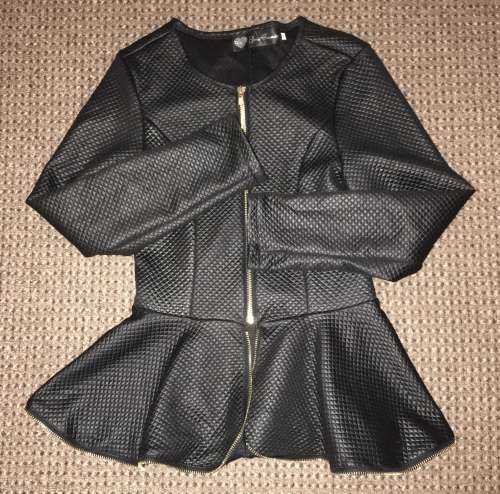 Black Leather Like  Jacket