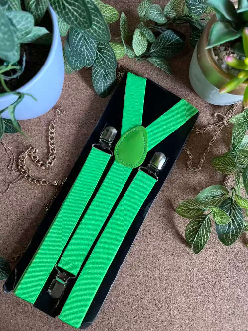 Neon Green Suspenders