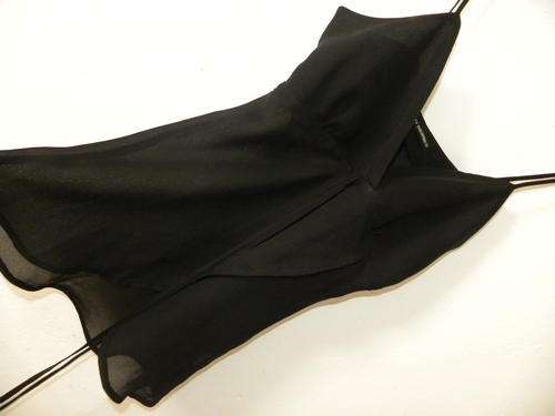 Black chiffon top with straps , cross over like a butterfly infront