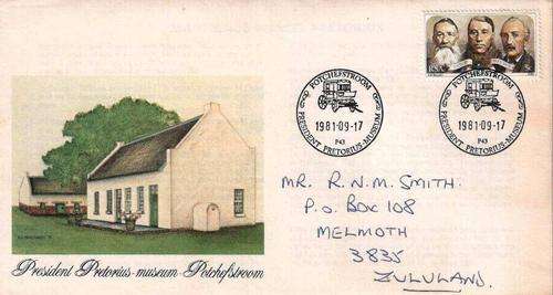 1981 - FDC Posted from the President Pretotius Museum - Potchefstroom