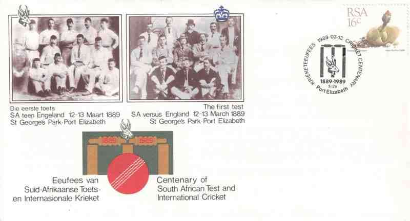 1989 - SA FDC - Sport - Cricket - Centenary of SA Test & International Cricket