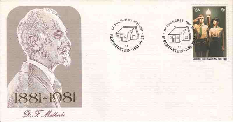 1981 - SA FDC - Afrikaans writer - DF Malherbe