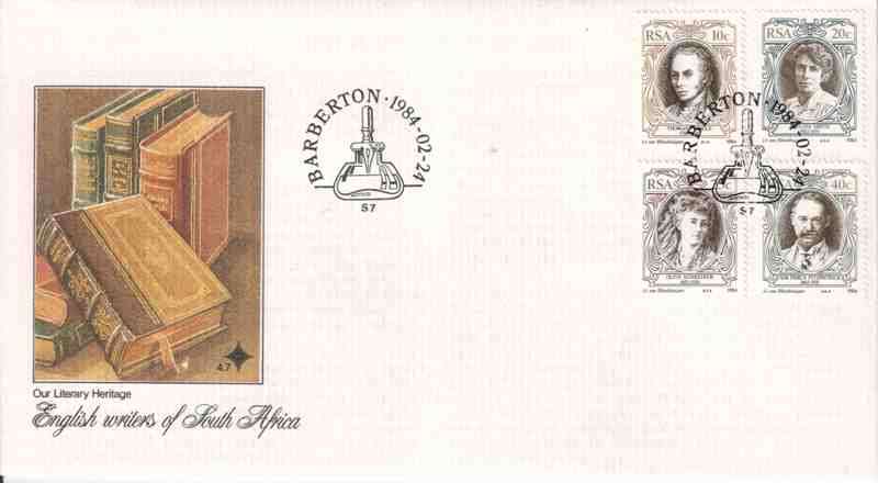 1984 - SA FDC 4.7 - English writers of South Africa