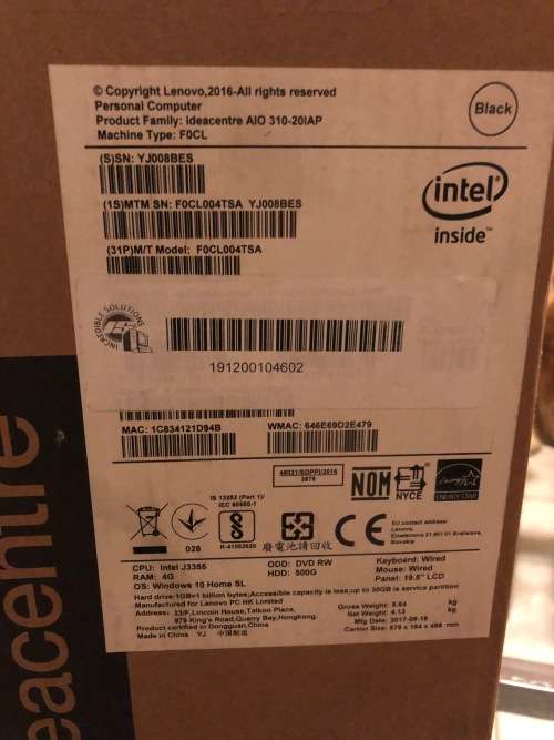 LENOVO IDEACENTRE AIO 310-201AP 19.5 BRAND NEW SEALED BARGAIN