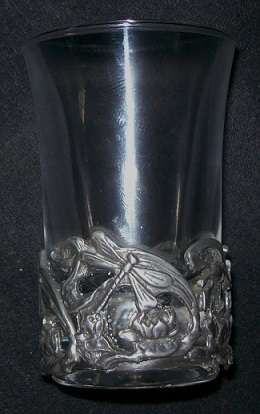 SHOT GLASS WITH PEWTER EMBELLISHMENT