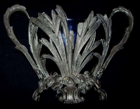 PEWTER BON BON DISH WITH BLUE INNER