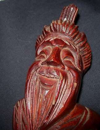 VINTAGE HAND CARVED ASIAN FISHERMAN - 40`s