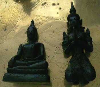 KNEELING THEPPANOM AND BURMESE BUDDAH