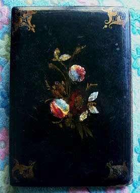 ANTIQUE VICTORIAN BLOTTING FOLDER with Mother of pearl Inlay.