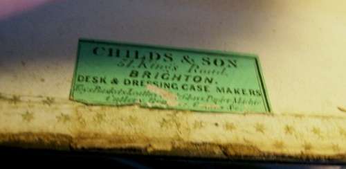 ANTIQUE VICTORIAN BLOTTING FOLDER with Mother of pearl Inlay.