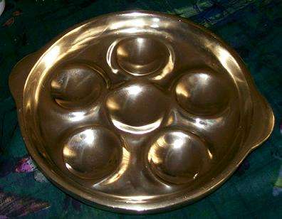 SOLID Brass Escargot Plate