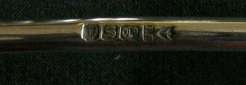 ANTIQUE CRYSTAL CUT GLASS AND SILVER PLATE SALAD SERVERS