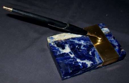 VINTAGE BLUE MARBLE PARKER FOUNTAIN PEN HOLDER
