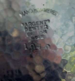 VINTAGE PEWTER BUTTER DISH WITH GLASS INNER