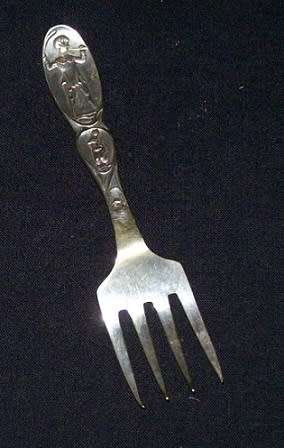VINTAGE SILVER PLATED CHILD`S FORK