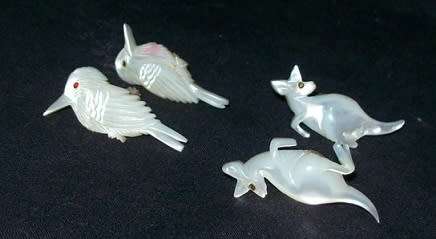 TWO PAIRS OF screw-on EARRINGS. Mother of Pearl