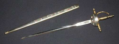 TOLEDO PAPER KNIFE in SCABBARD