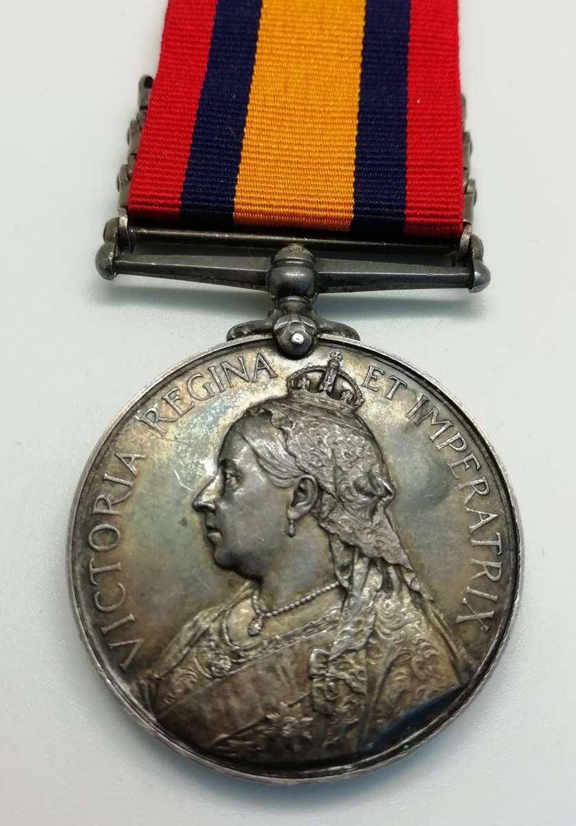 QSA Medal | Three Bars | SERJT : A.J. SMITH. NATAL GUIDES | Beautiful Condition | R1 Start