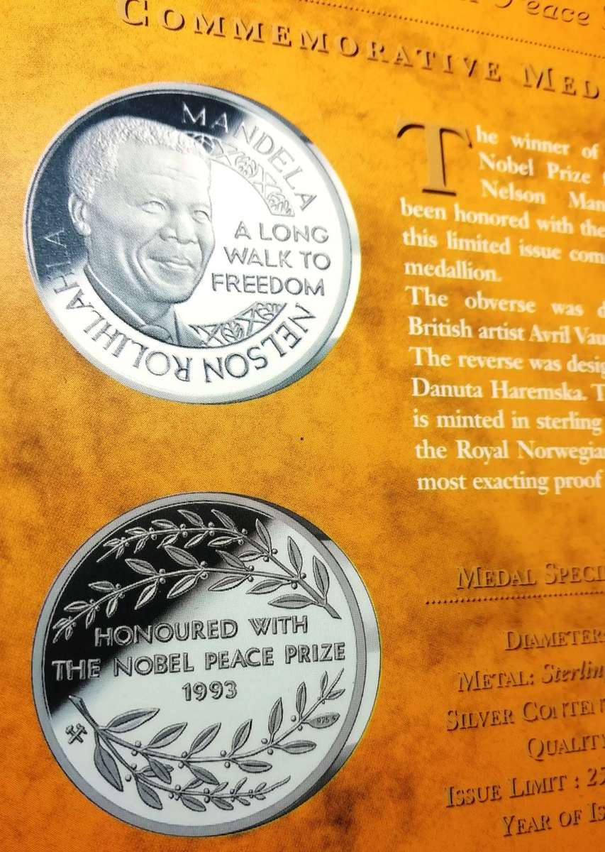 1oz Proof Silver | Mandela Medallion | Nobel Peace Laureate | Norway Mint | Low Price | 6 Available