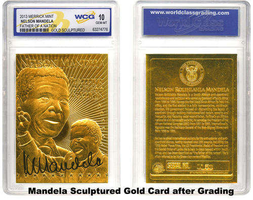 Nelson Mandela | Limited Edition 2013 | Graded 10 GEM-MINT | Collectable | 23ct Gold Foil Card