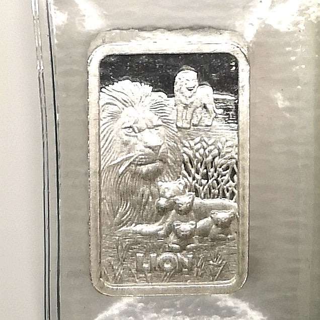 10g | Lion | Fine Silver (99.9) Bar | Gold Reef City Mint | With COA | R1 Start Auction