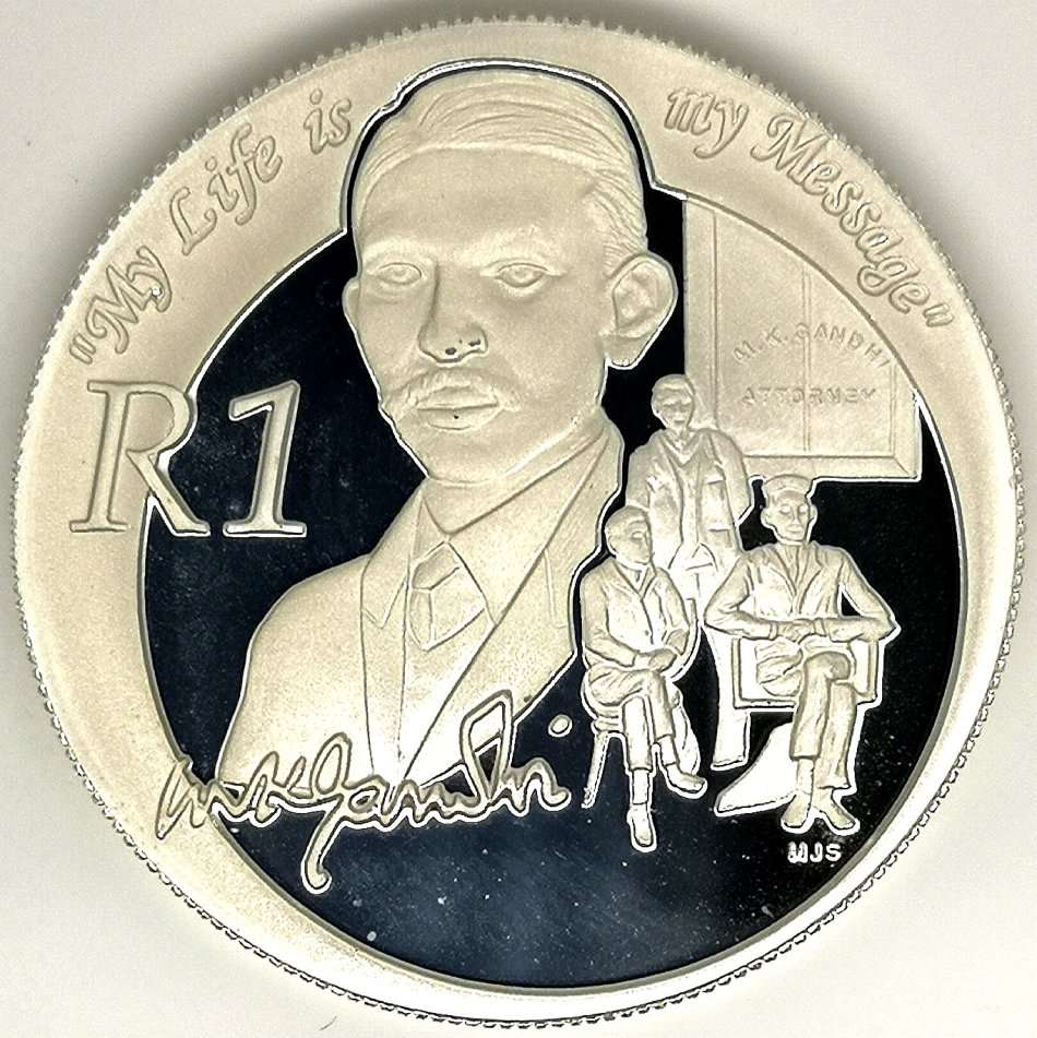 2008 | Proof | MAHATMA GANDHI | R1 Silver | Encapsulated and SA Mint Box | As per Images | R1 Start