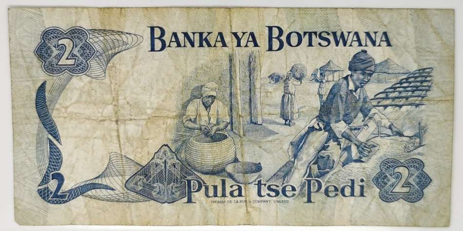1982 | 2 Pula | Botswana | Signatures: F. G. Mogae & Q. Hermans | Themes: Birds, etc