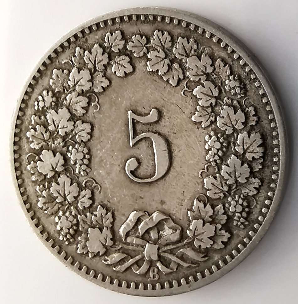1893 | 5 Rappen | Libertas | Switzerland  | 128 Year Old Coin | 17.15 mm