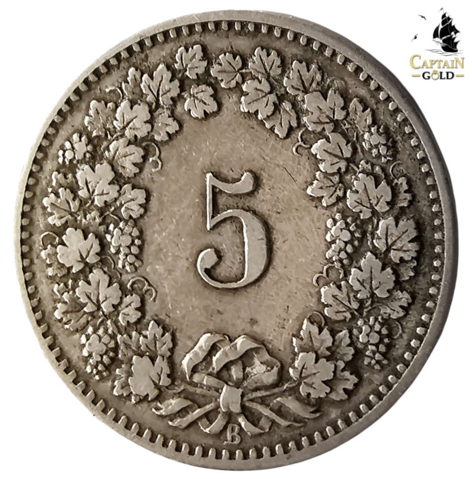 1893 | 5 Rappen | Libertas | Switzerland  | 128 Year Old Coin | 17.15 mm