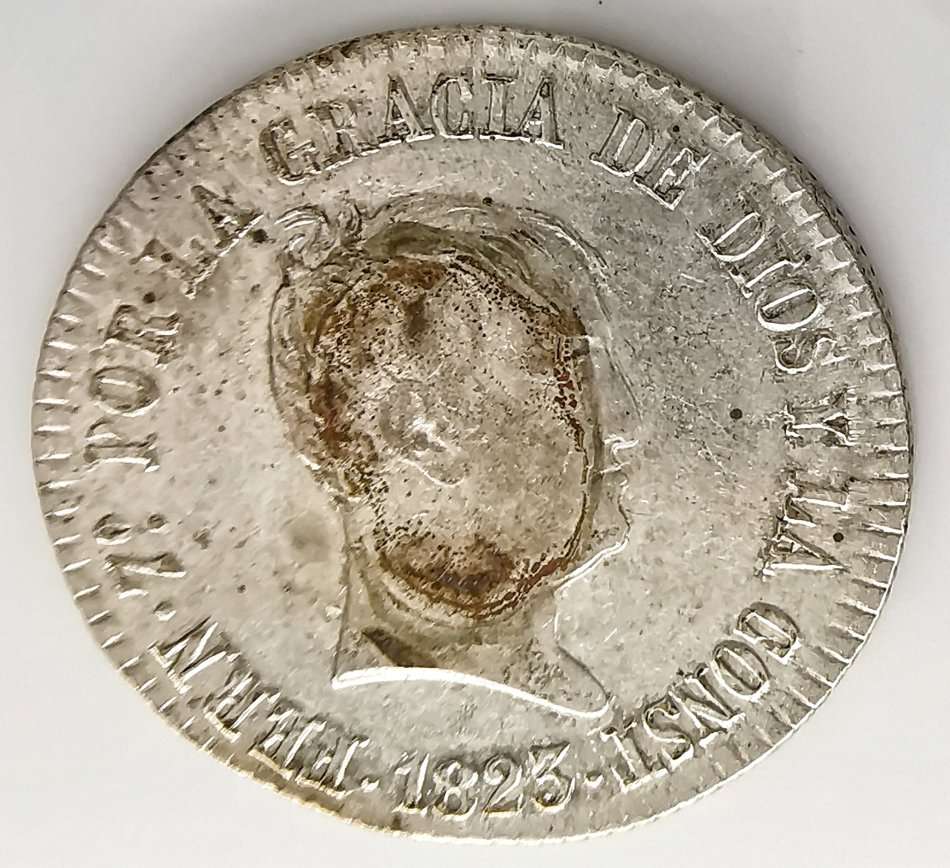 1823 | 4 Reales | Fernando VII | Spain | 26mm Silver (.812) Coin