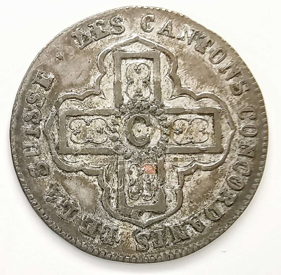 1828 | 1 Batzen | Canton of Vaud | 25 mm Silver (.160) Coin