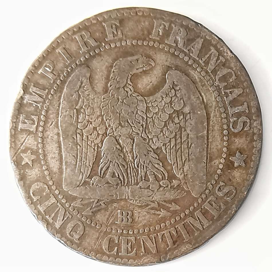 1856 | 5 Centimes | Napoleon III | France | 165 Year Old, 25 mm Coin