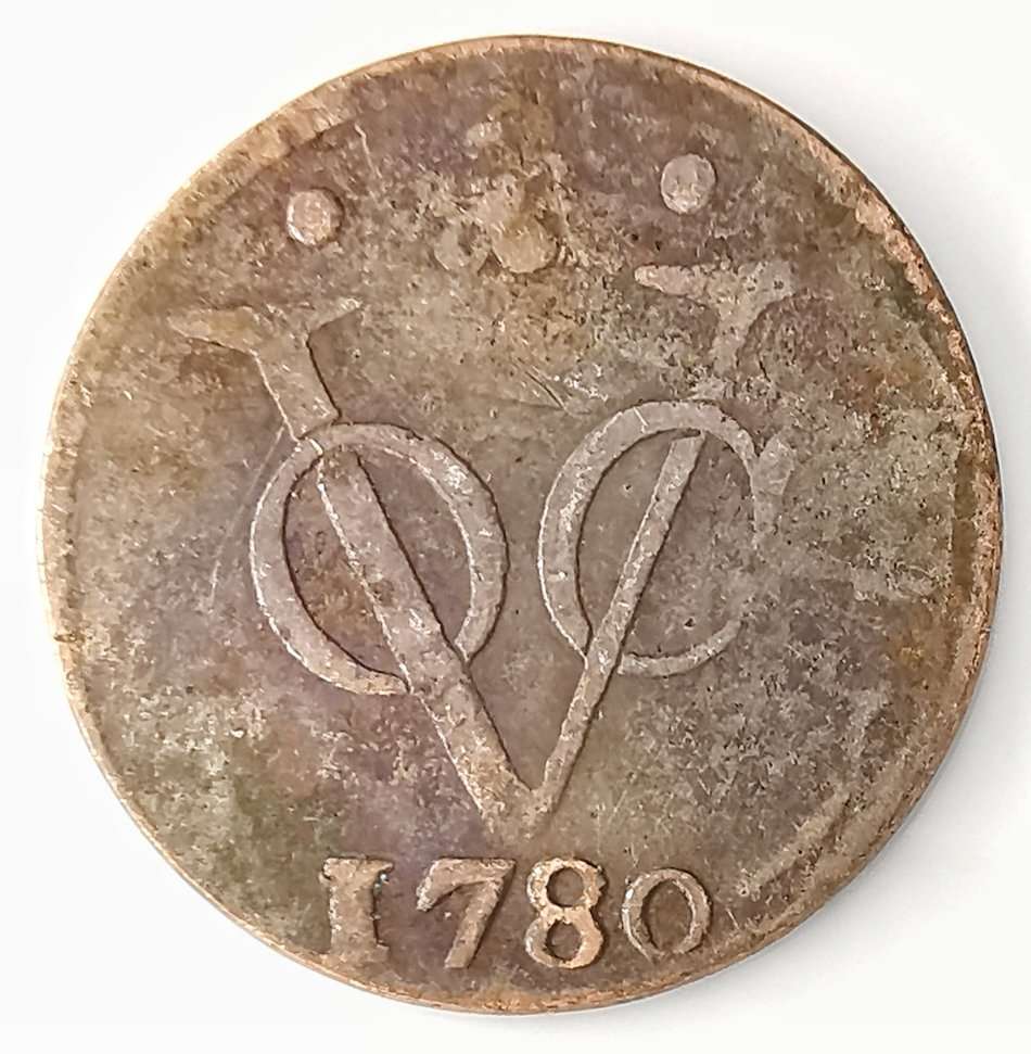 1780 | 1 Duit | Holland | Indonesia | 241 Year Old, 21 mm Coin