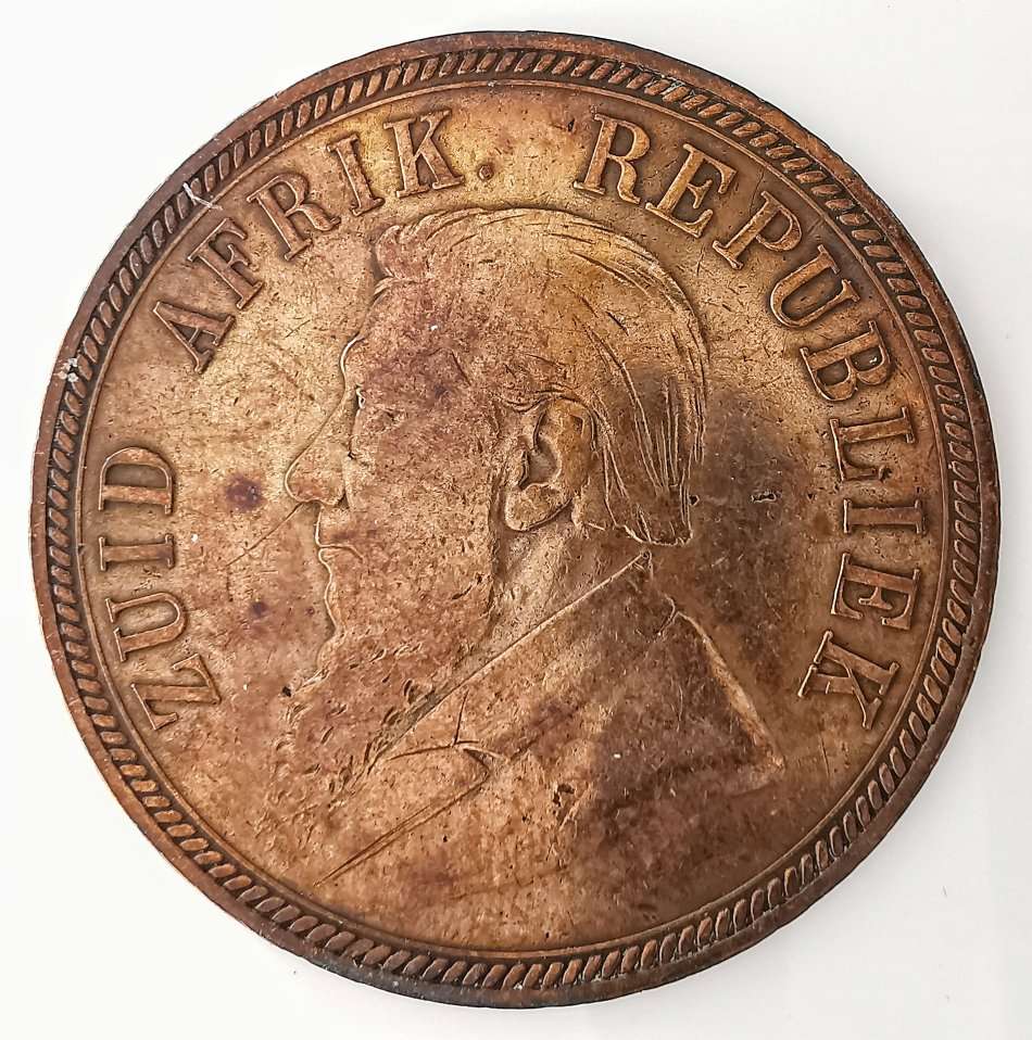 1892 | 1 Penny | Zuid Afrikaansche Republiek | Low Mintage | 30.8 mm Coin | Berlin Mint