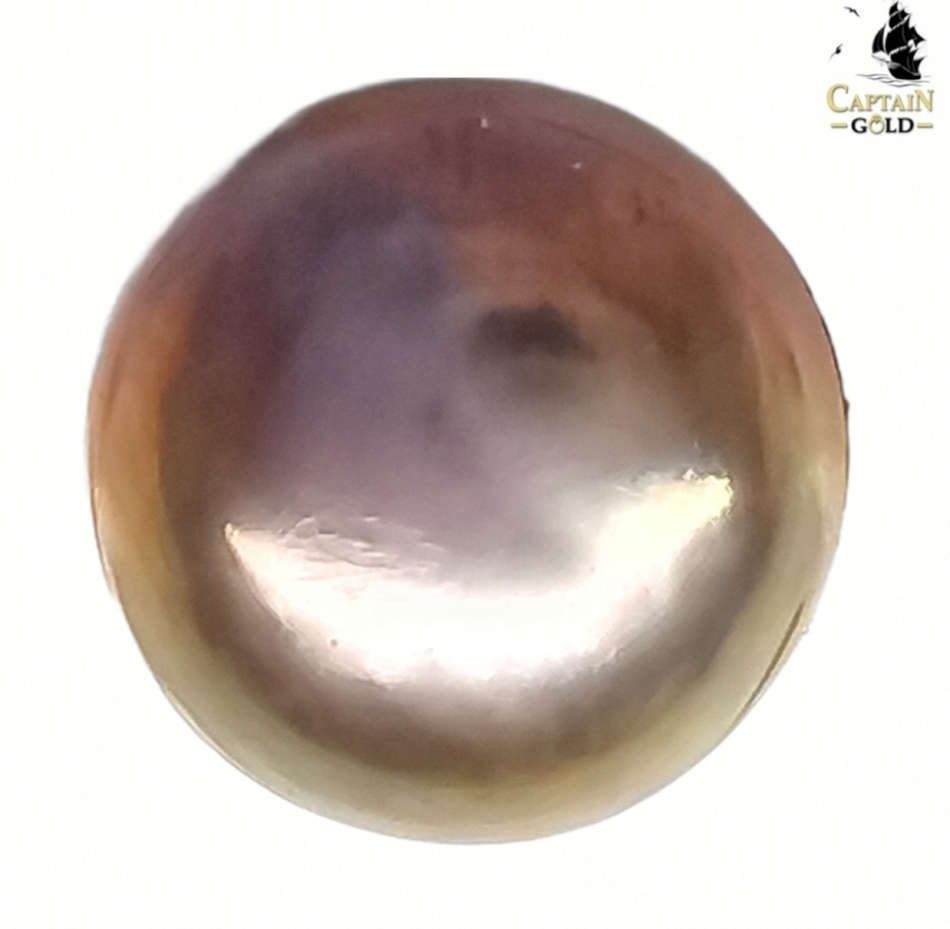 Dark Cream | Mabe Pearl | Natural | Round | 7.24ct | Size: 13.5 x 6.7