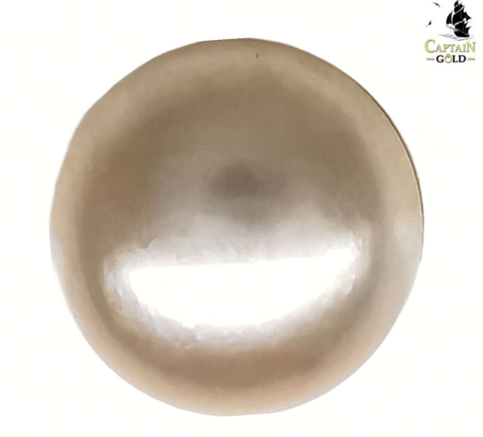 Cream | Mabe Pearl | Natural | Round | 9.74ct | Size: 13.7 x 9.7