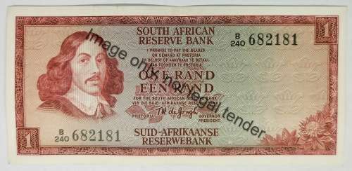 1973 | UNC | One Rand Note | Signature: T W de Jongh | 2nd Issue |E/A