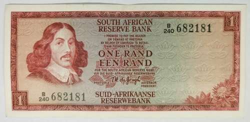 1973 | UNC | One Rand Note | Signature: T W de Jongh | 2nd Issue |E/A