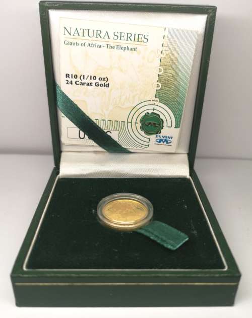 2008 | Natura | The Elephant | R10 (1/10 oz) | 24 Carat 999.9 Au | Proof | Gold Coin | No Reserve