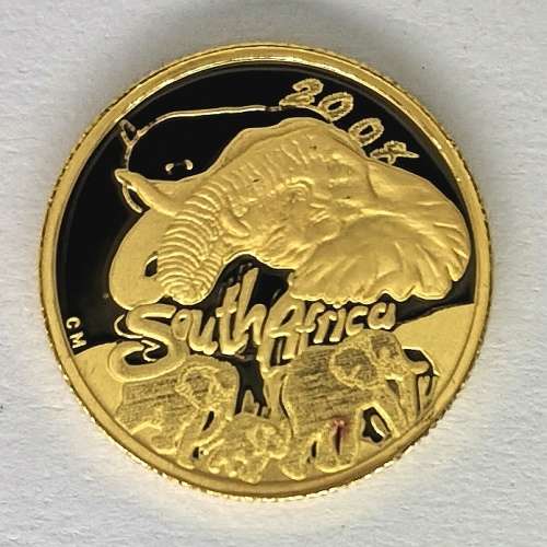 2008 | Natura | The Elephant | R10 (1/10 oz) | 24 Carat 999.9 Au | Proof | Gold Coin | No Reserve