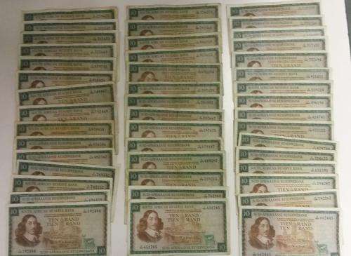 *** Bulk Sale *** 45 x TW De Jongh R10 notes *** Take 1 or Own all 45 *** Starting @ R1 ***