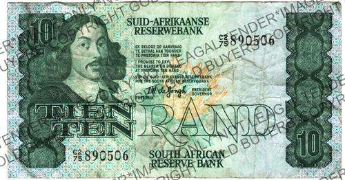 SA bank note R10 T W de jongh ** R1 Start