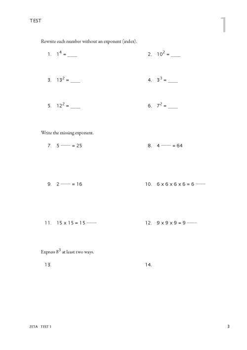 RSA Zeta - Test Book MATH-U-SEE - MUS-ZET-T
