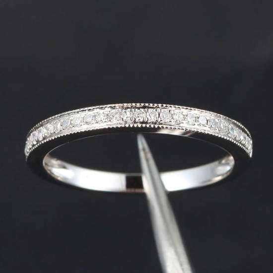 14K WHITE GOLD ETERNITY WEDDING/ENGAGEMENT RING -  R1/NO RESERVE - GORGEOUS!