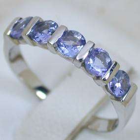1.78 CTS 14K WHITE GOLD NATURAL TANZANITE BAND RING - MAGNIFICENT! R1/NR