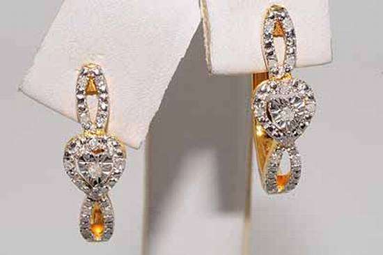 .20CT REAL DIAMOND HEART HOOP EARRINGS - GORGEOUS! - R1/NR!