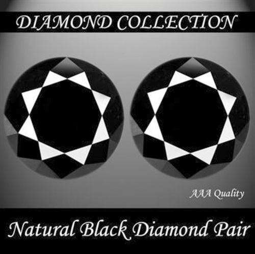 1.45 CTS PAIR RARE 100% NATURAL JET BLACK AAA DIAMONDS - MINDBLOWING!! - R1/NO RESERVE!