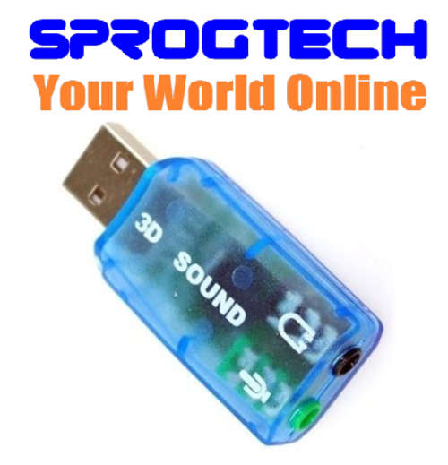 USB Sound Card / Audio Controller 3D for any Laptop, Netbook or Desktop PC